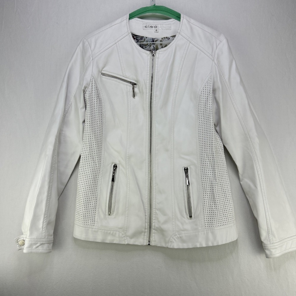 Cleo Faux Leather Jacket Women's XS White